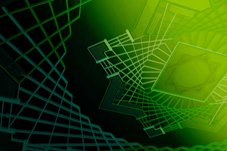 abstract futuristic dark green and gradient circle luxury geometric gradient pattern with fluid modern circle texture on green background.の写真素材
