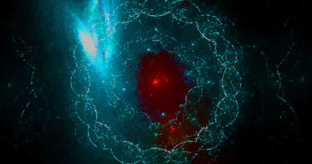 abstract light blue point colorful space galaxy grunge luxury nebula pattern with distressed galaxy nebula on dark blue background.の写真素材