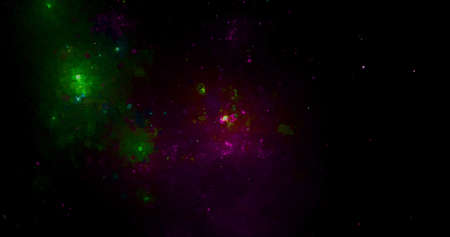abstract point pink and yellow colorful space galaxy grunge luxury nebula pattern with distressed galaxy nebula on dark black background.の写真素材