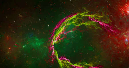 abstract light green and dark pink space galaxy nebula dust way grunge pattern with star night sky...