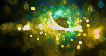 abstract light yellow oil natural ink luxury pastel art realistic painting wave marble pattern on dark background.の写真素材