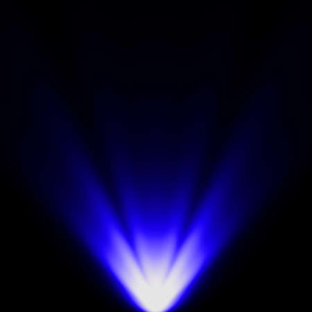 abstract dark blue spotlight warm ray light effect overlay realistic falling snowflakes pattern on black background.の写真素材