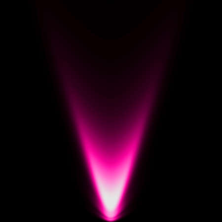 abstract light pink spotlight warm ray light effect overlay realistic falling snowflakes pattern on black background.の写真素材
