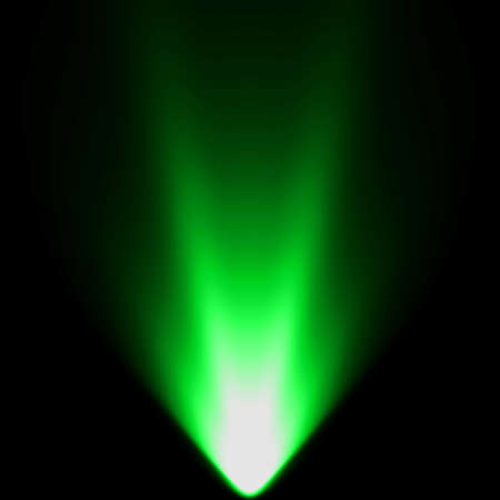 abstract light green spotlight warm ray light effect overlay realistic falling snowflakes pattern on black background.の写真素材