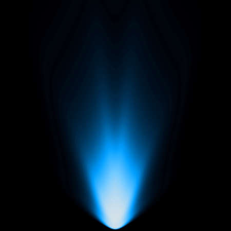 abstract light blue spotlight warm ray light effect overlay realistic falling snowflakes pattern on black background.の写真素材