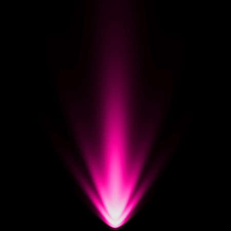 abstract light pink spotlight warm ray light effect overlay realistic falling snowflakes pattern on black background.の写真素材