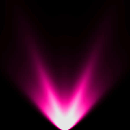 abstract light pink spotlight warm ray light effect overlay realistic falling snowflakes pattern on black background.の写真素材