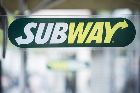 Subway logo and restaurant in Antwerpのeditorial素材
