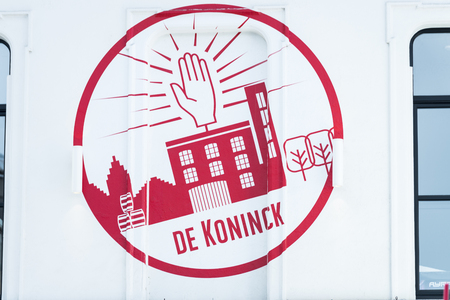 Decoration on the building of Brouwerij de Koninck in Antwerpのeditorial素材