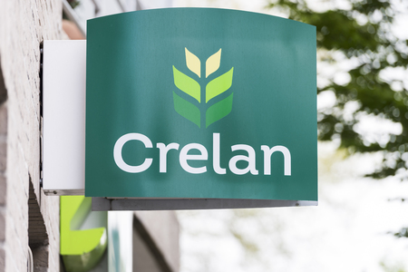 Crelan Belgian bank logo and branchのeditorial素材