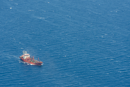 Aerial image of Altera 1 LPG tanker vessel at the mediterranean seaのeditorial素材