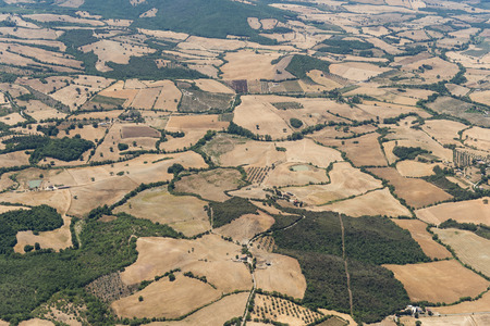 Aerial image of the countryside between Tuscania and Viterbo, typical for the Viterbo province