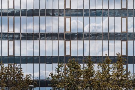 Glass facade of an office buildingの写真素材
