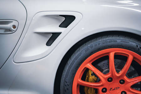 Detail of the backside of a Porsche 997 GT2 carのeditorial素材