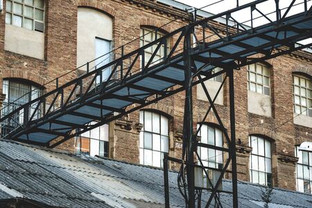 Iron bridge of an old textile factory