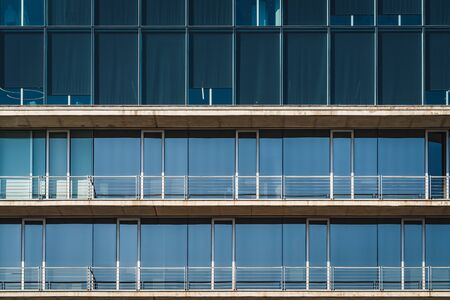 Minimalist architecture made of glass and concreteの写真素材