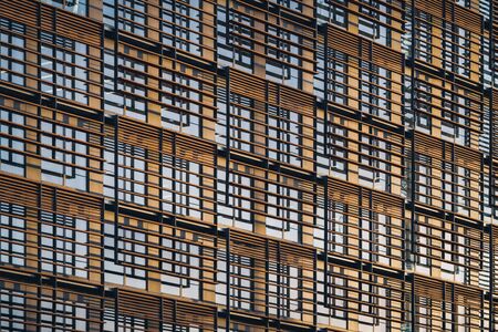 The geometric facade of a buildingの写真素材