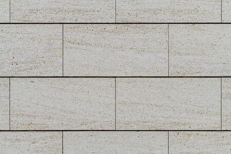 Wall built with big blocks of Travertine marbleの写真素材