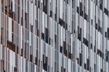 Decorative metallic elements of the facade of a modern residential buildingの写真素材