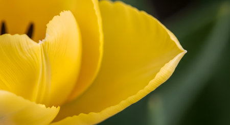 Close up of yellow tulip in the garden. Selective focus.の素材