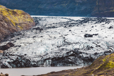 Skaftafell glacier in Iceland is disappearing - close up shotの写真素材