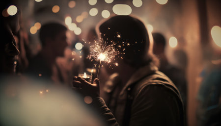 Celebrate, shallow depth of field, photograph, intimate. Generative AI.の素材