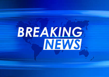 Blue Abstract Breaking News Modern Backdrop Concept. Studio style abstract breaking news backgroundの写真素材