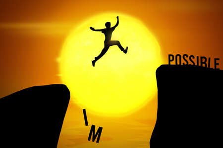 I am Possible illustration. Nothing is impossible abstract backdropの写真素材