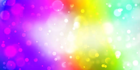 Seven Color Bokeh Lights abstract backdrop. Colorful defocused soft lights wallpaperの写真素材