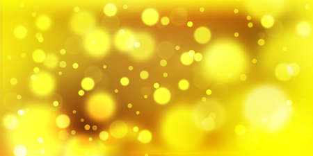 Abstract Yellow Bokeh backdrop wallpaper. Modern design background of defocused lightsの写真素材