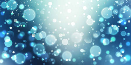 Under water Defocused lights with Bright light on blue Wallpaper. Modern bokeh backgroundの写真素材