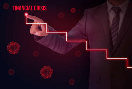 Covid-19 Created Financial Crisis in the Whole World Economy. Coronavirus Destroyed economiesの写真素材