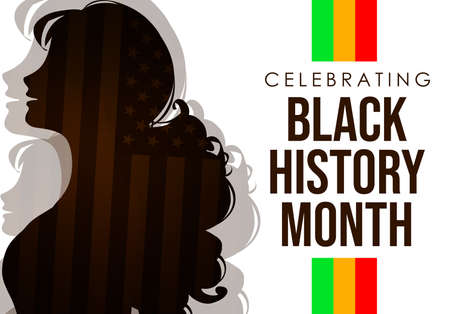 Girl Portrait with Black History Month Artistic Concept Background. Black Lives matter concept backdropの写真素材