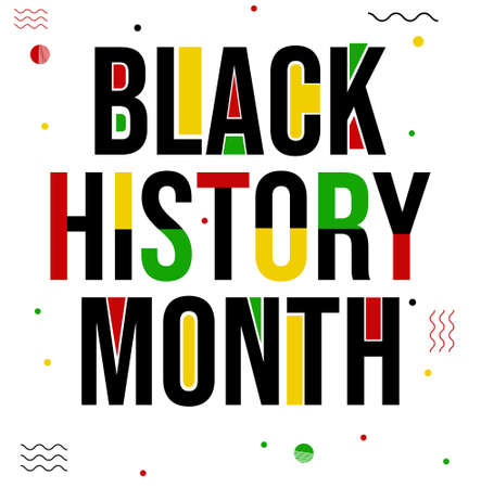 Black History Month Typography Social Media Post Design Background. Colorful Abstract supporting black moment concept backdropの写真素材