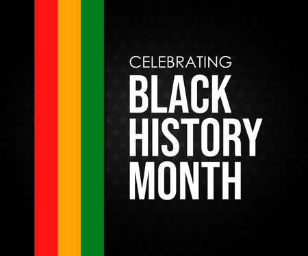 Celebrating Black History Month Abstract Background with Colorful Flag on Sideの写真素材