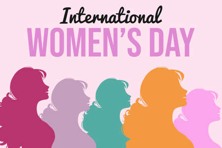 International Women's Day. Holiday concept. Template for background, banner, card, poster with text inscription.の写真素材