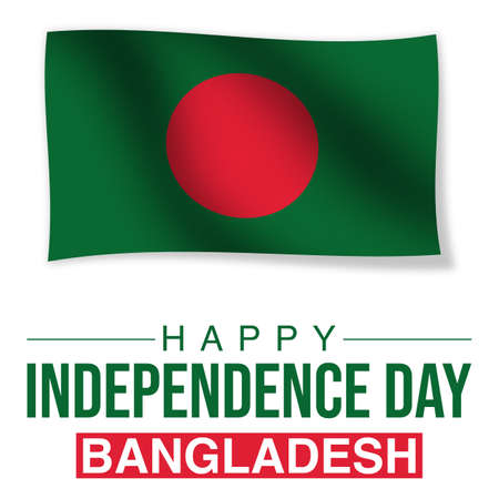 Bangladesh Independence Day typography poster with flag vector illustration.
