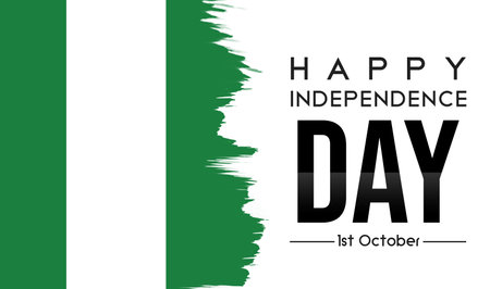 Happy Nigeria Independence Day. National holiday in Nigeriaの写真素材