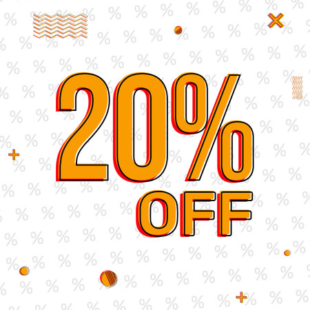 20 percent off sale banner design template. Discount offer. Vector illustration