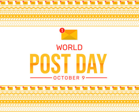 World Post Day. Vector illustration of a greeting card with letter.の写真素材