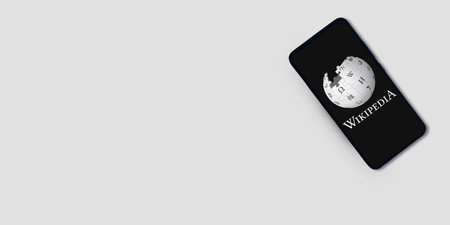 29.1, Pakistan. Modern Wikipedia editorial banner design with moible screen and empty space