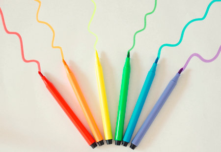 Bright markers and colored lines