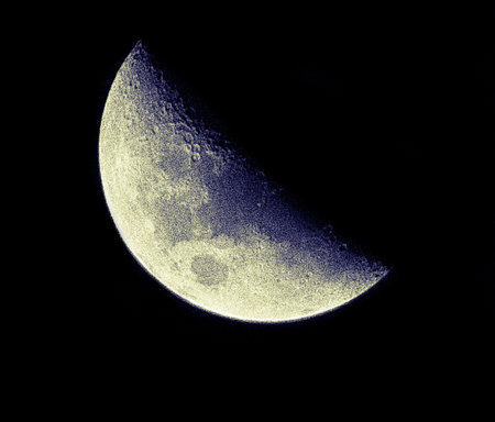 Moon image with craters and shadowsの写真素材