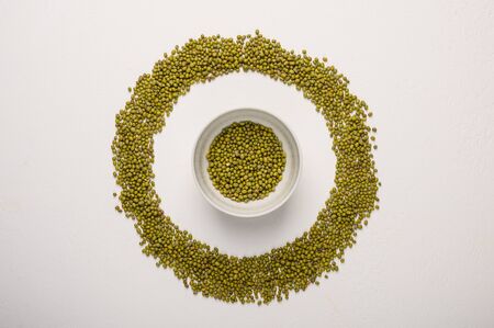 The concept of the circle of red beans. Healthy diet foodの写真素材