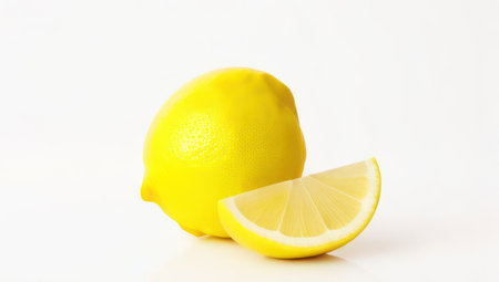 lemon and slice isolated on a white background. Generative AIの素材