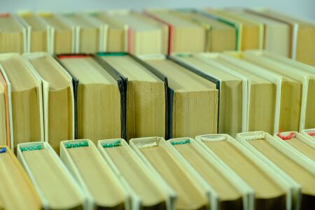 Books on shelves in the library