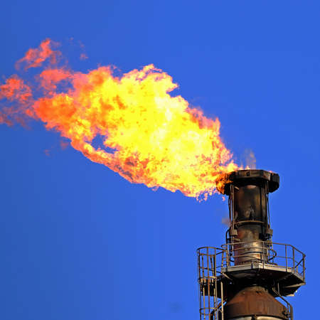 A torch at a gas processing plant. Background image for web designの写真素材