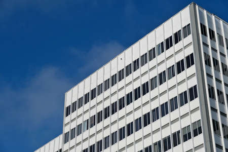 Elements and facades of buildings on the streets of Los Angeles, USA, July 2019.のeditorial素材