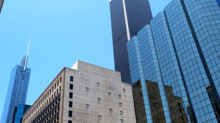 Elements and facades of buildings on the streets of Los Angeles, USA, July 2019.のeditorial素材