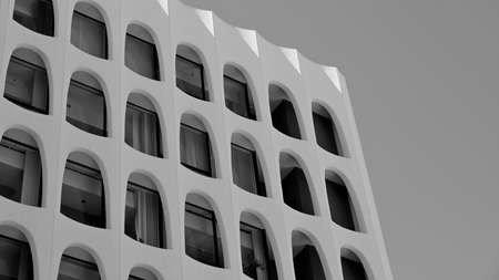 Elements and facades of buildings on the streets of Los Angeles, USA, July 2019.のeditorial素材